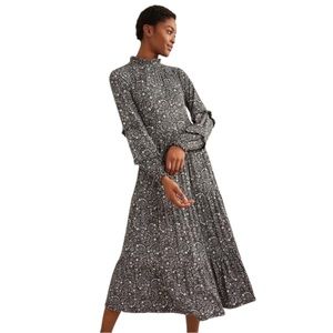 NWT Boden Tier Insert Midi Jersey Dress in Black Dotty Daisy Sz 14